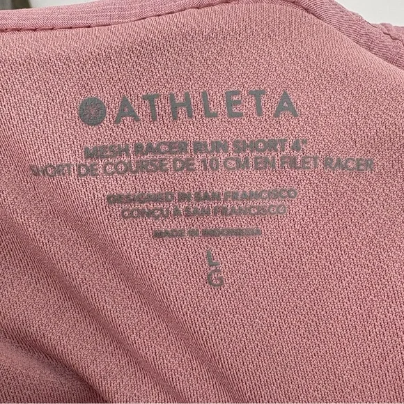 Athleta mesh racer run shorts 4” pink large - Picture 3 of 4